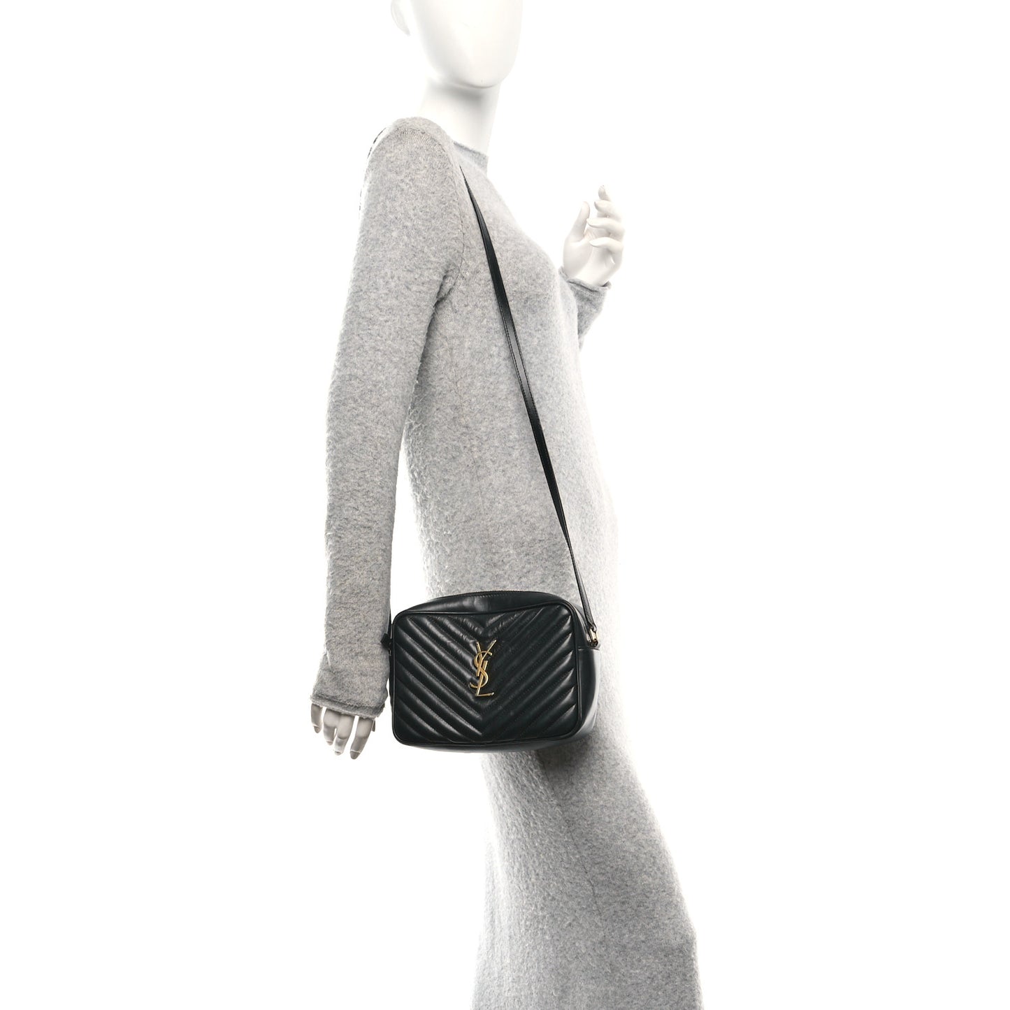 Calfskin Matelasse Monogram Lou Camera Bag Black
