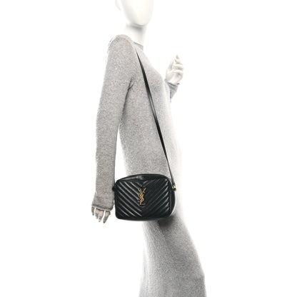 Saint Laurent Calfskin Matelasse Monogram Lou Camera Bag Black 2 of 11