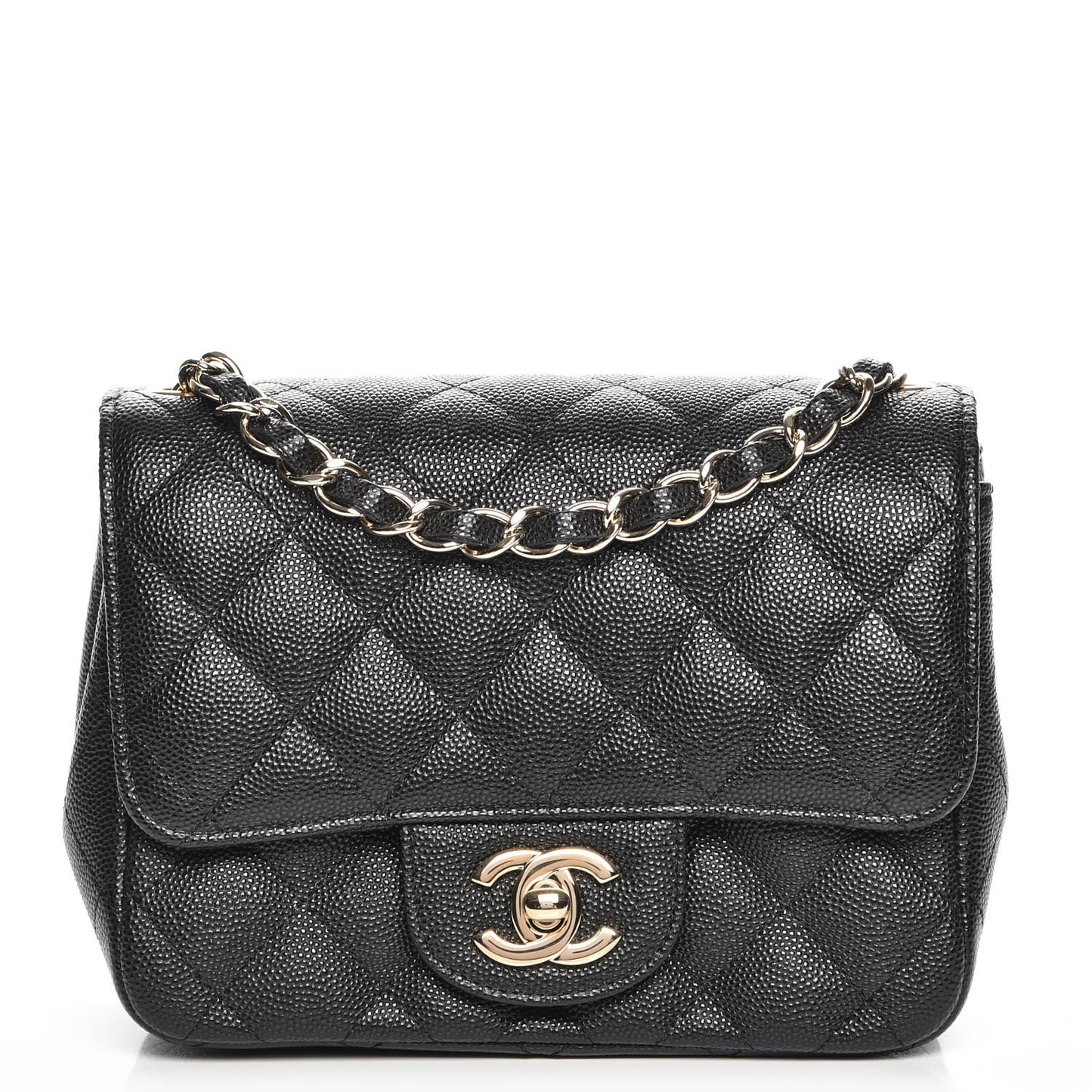 Caviar Quilted Mini Square Flap Black