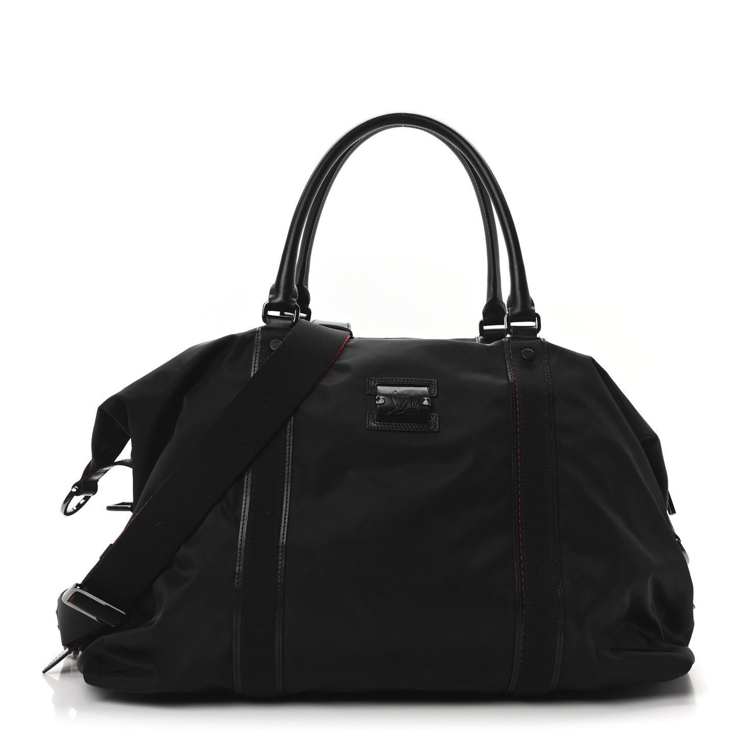 Nylon Calfskin Paris Loubcity Weekender Black Gunmetal