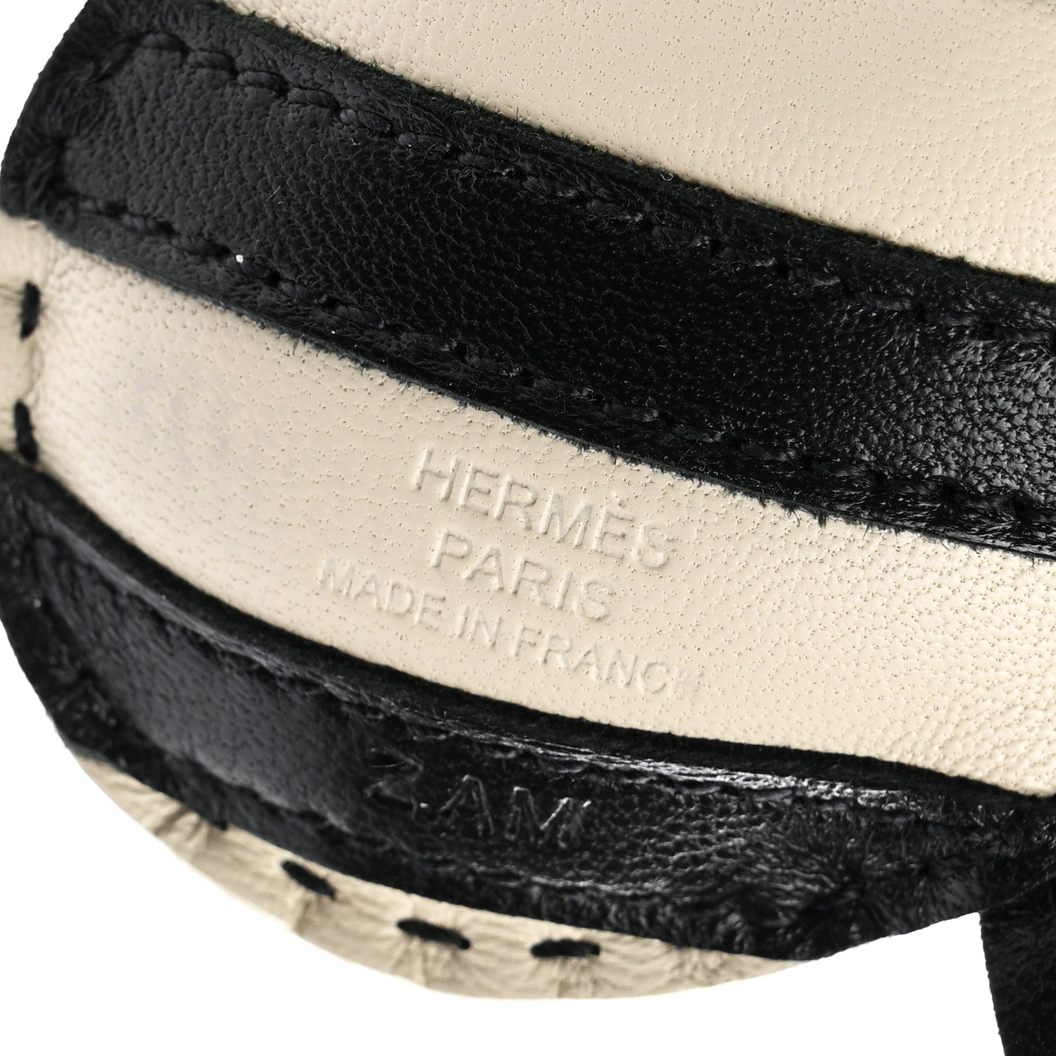 Hermes Milo Lambskin Geegee Savannah Bag Charm Craie Black Rose Mexico 3 of 3