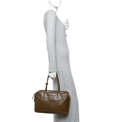 Miu Miu Soft Calf Softy Large Beau Top Handle Bag Tundra 2 of 9