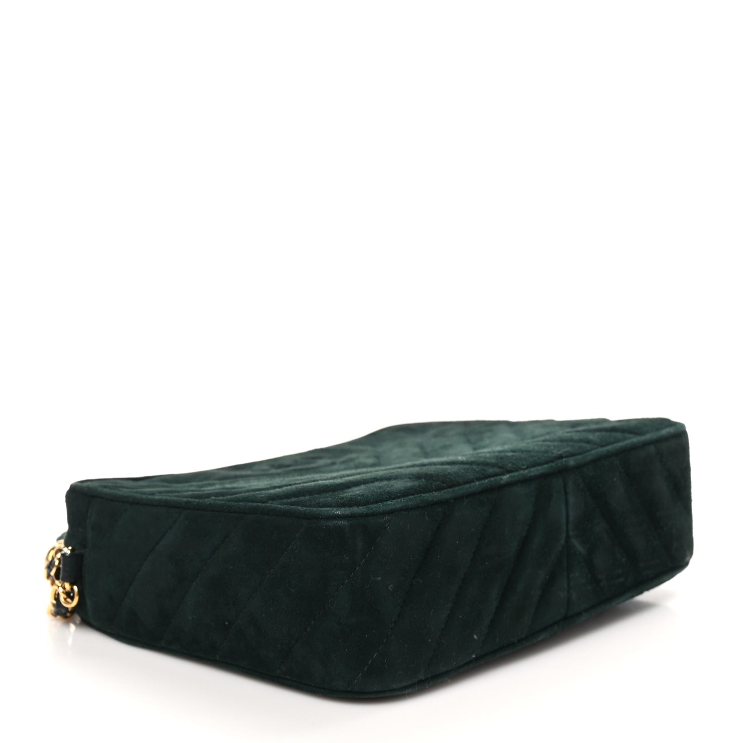 Suede Chevron Tassel Camera Case Dark Green