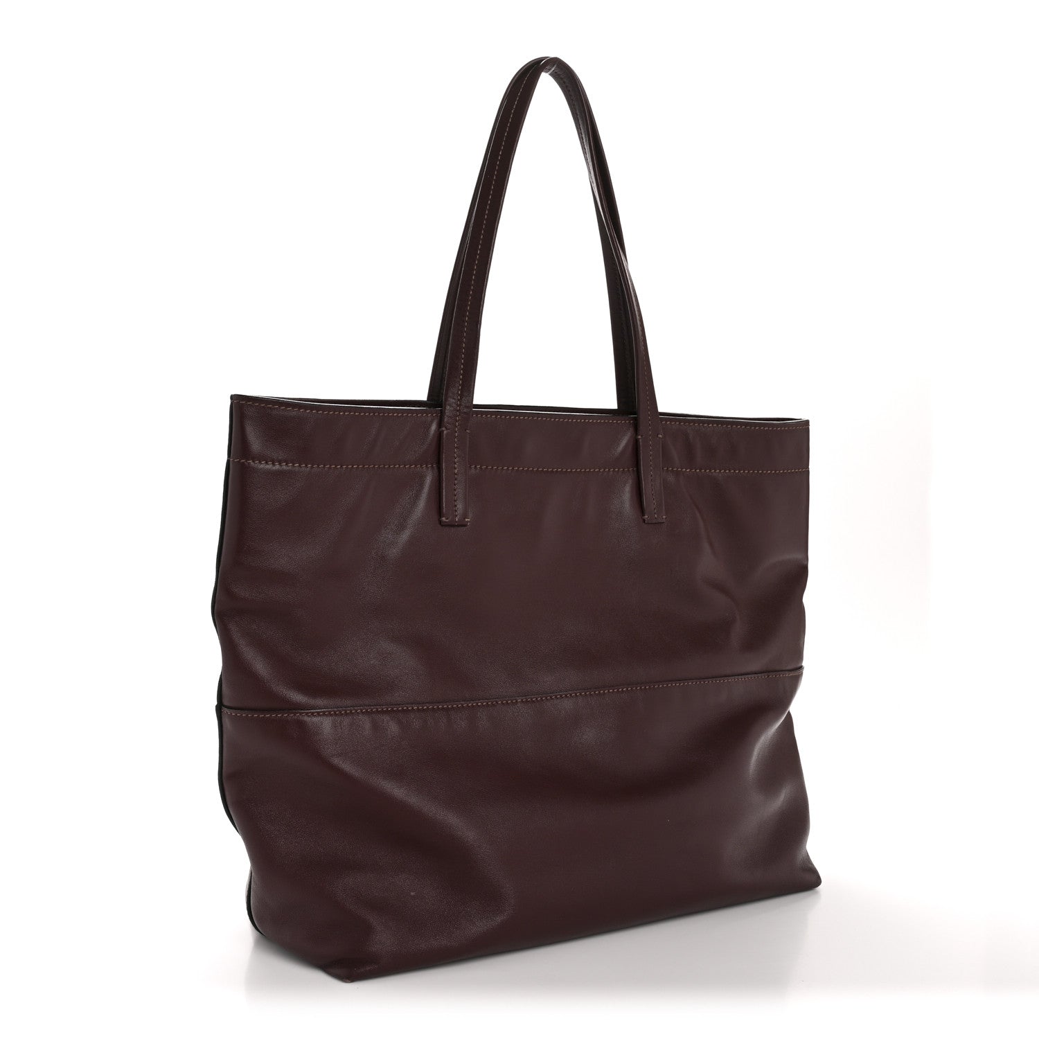 Miu Miu Vitello Soft Shopping Tote Burgundy 3 of 16