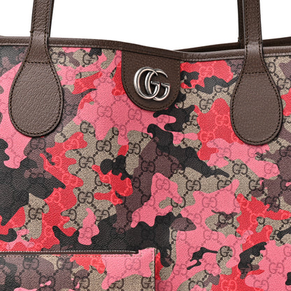 Gucci GG Supreme Monogram Camouflage Tote Pink Red 7 of 10