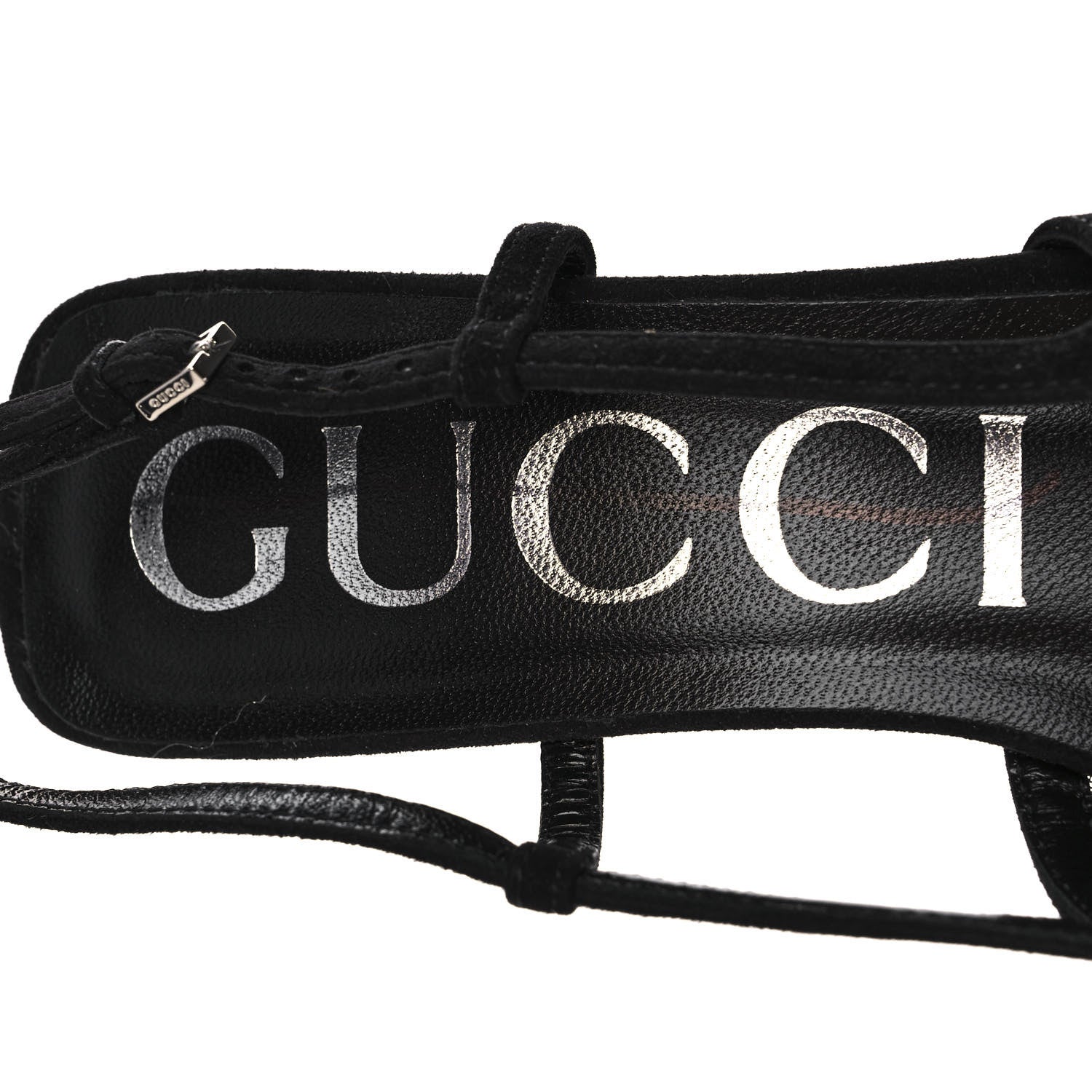 Gucci Tela Retino Kid Scamosciato Crystal GG Monogram Square G 35mm Slingback Pumps 37 Black 7 of 9