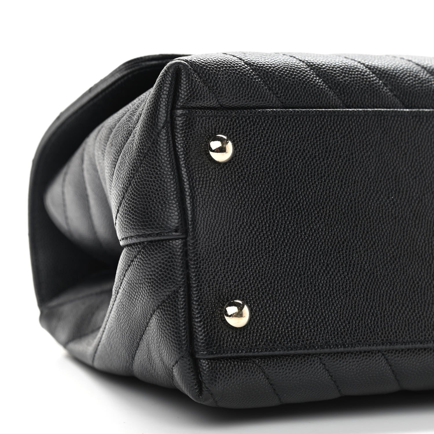 Chanel Caviar Chevron Quilted Small Coco Handle Flap Black 8 of 11