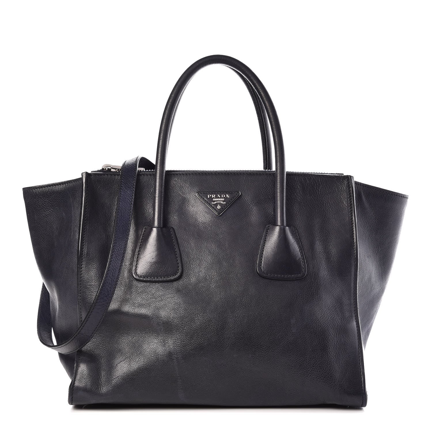 Prada Glace Calfskin Twin Pocket Tote Baltico 1 of 18