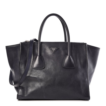 Prada Glace Calfskin Twin Pocket Tote Baltico 1 of 18