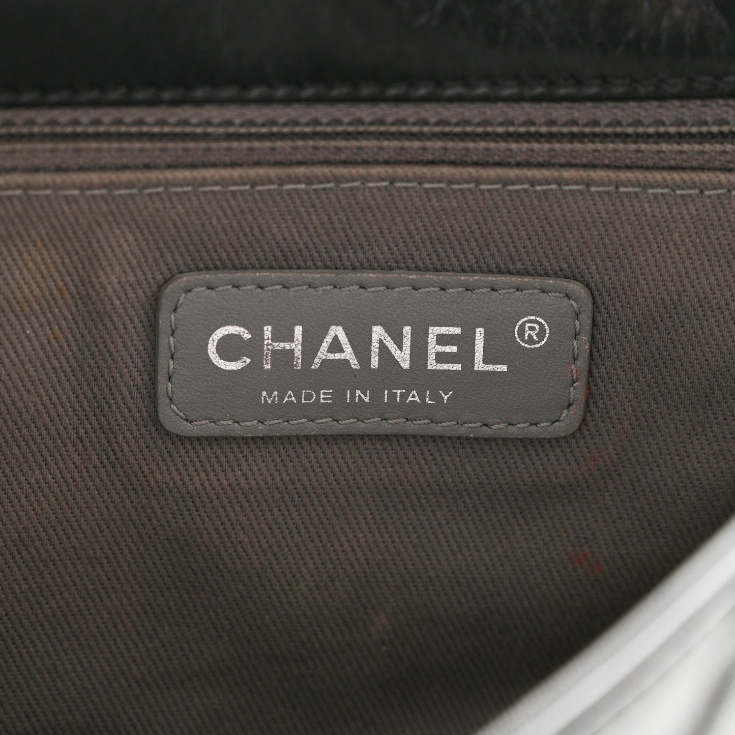 Glazed Calfskin Quilted Metal Chain Flap Black