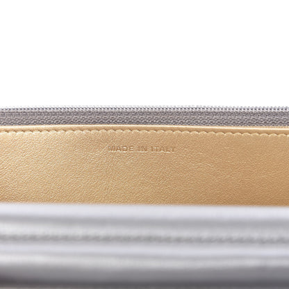 Chanel Metallic Goatskin Quilted Timeless CC Wallet On Chain WOC Silver 9 of 12