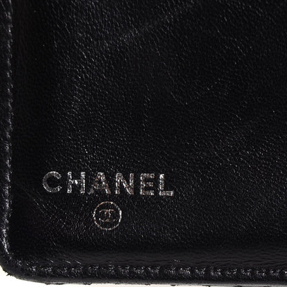 Chanel Lambskin Perforated Yen Wallet Black 6 of 8