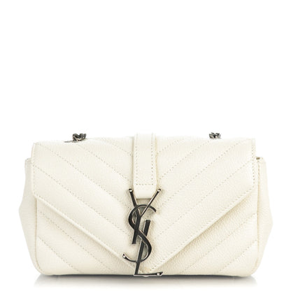 Saint Laurent Grained Calfskin Matelasse Chevron Monogram Classic Baby Chain Bag Porcellana 1 of 8