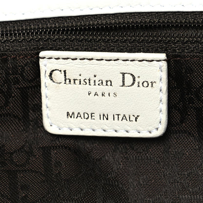 Christian Dior Lambskin Drawstring Cannage Flap Bag White 6 of 12