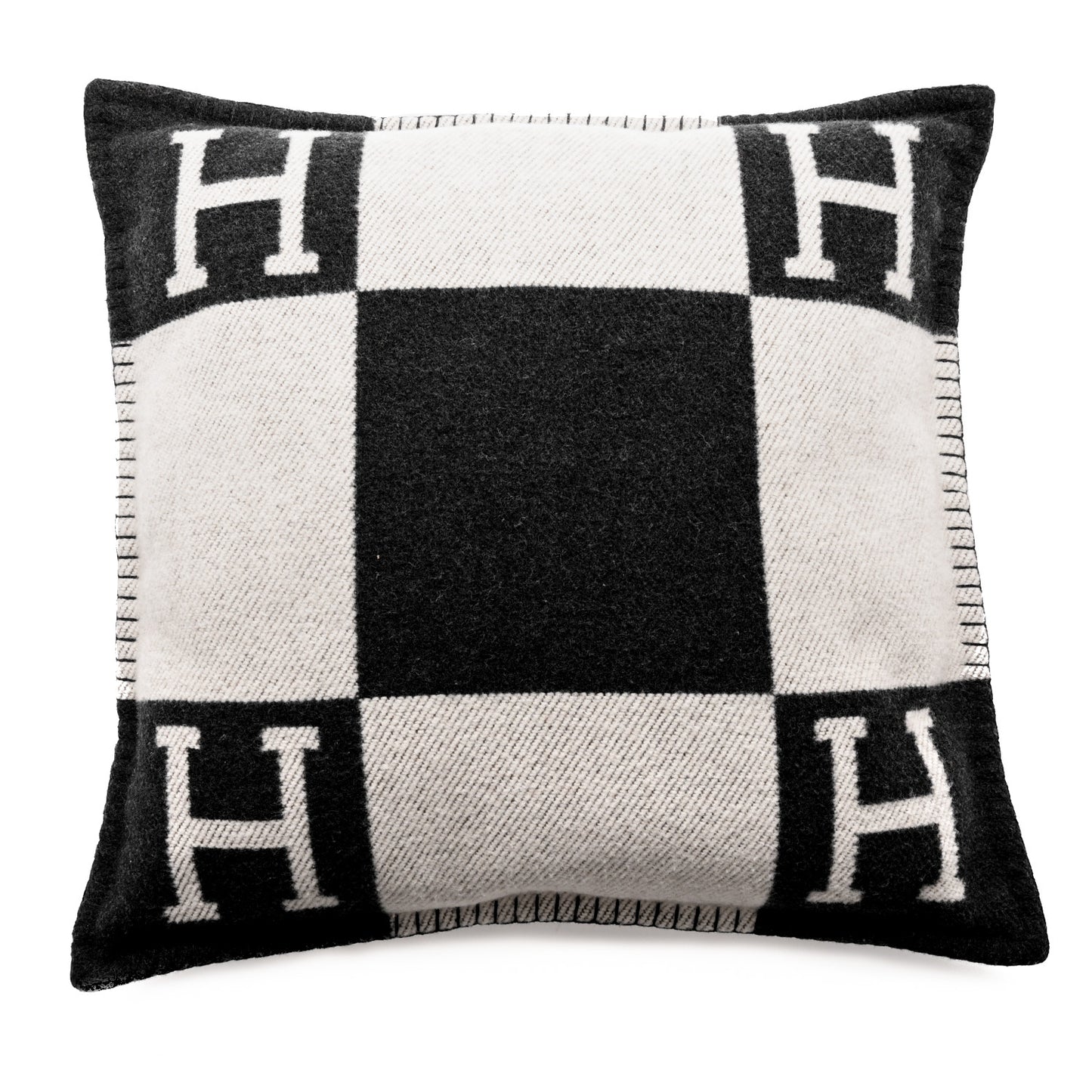 Wool Cashmere Avalon Pillow PM Ecru Gris Fonce