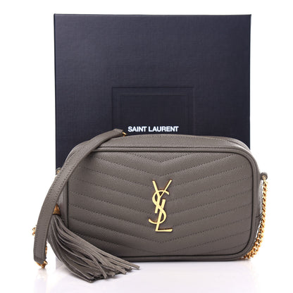 Saint Laurent Grain De Poudre Matelasse Monogram Mini Lou Camera Bag Fog 11 of 11