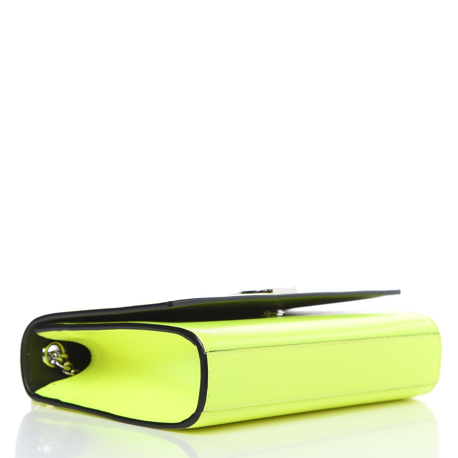 Saint Laurent Patent Grain de Poudre Small Monogram Kate Satchel Neon Yellow 4 of 11