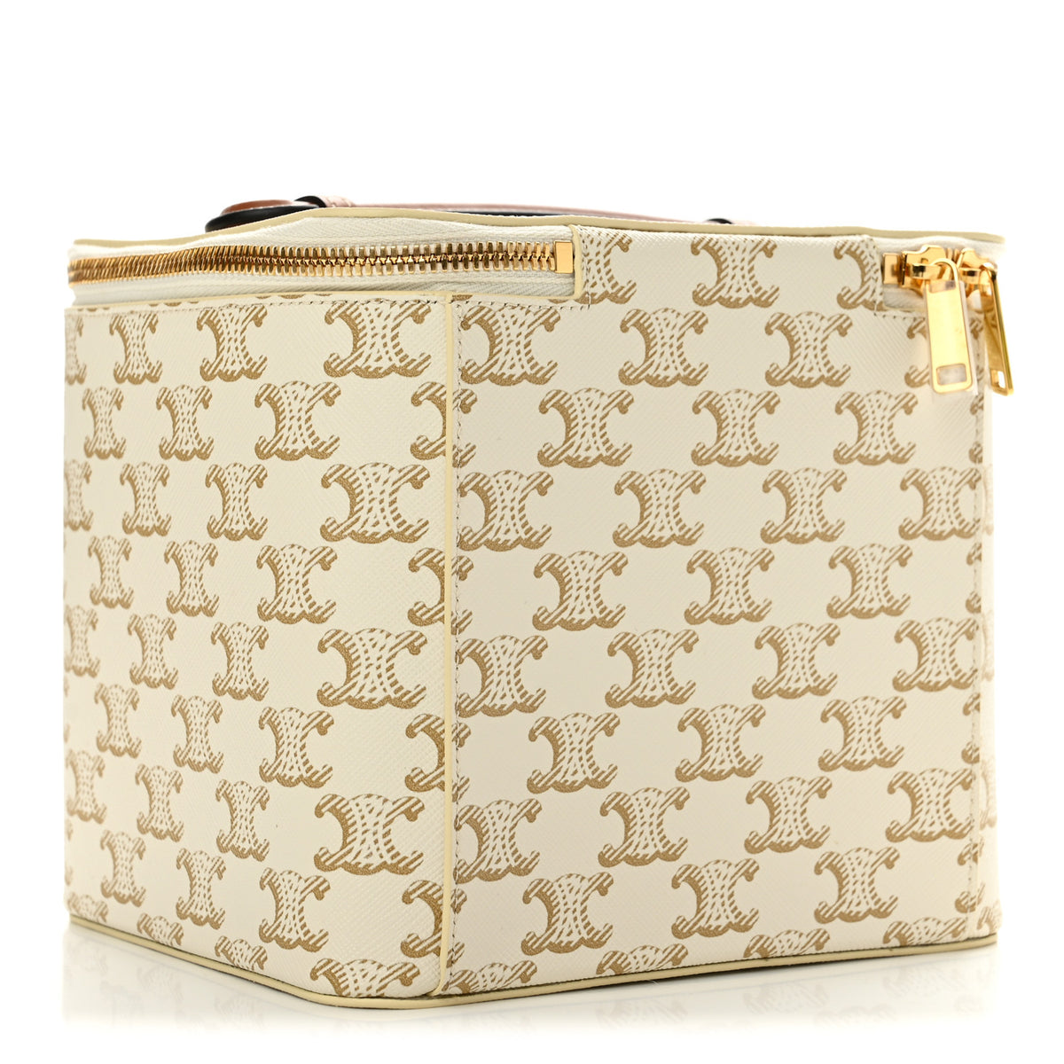 Celine Triomphe Canvas Calfskin Square Vanity Case White 4 of 11