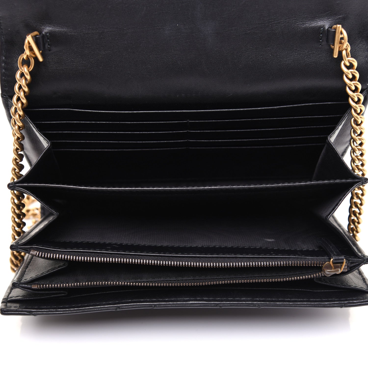 Gucci Calfskin Matelasse GG Marmont Chain Wallet Black 5 of 20