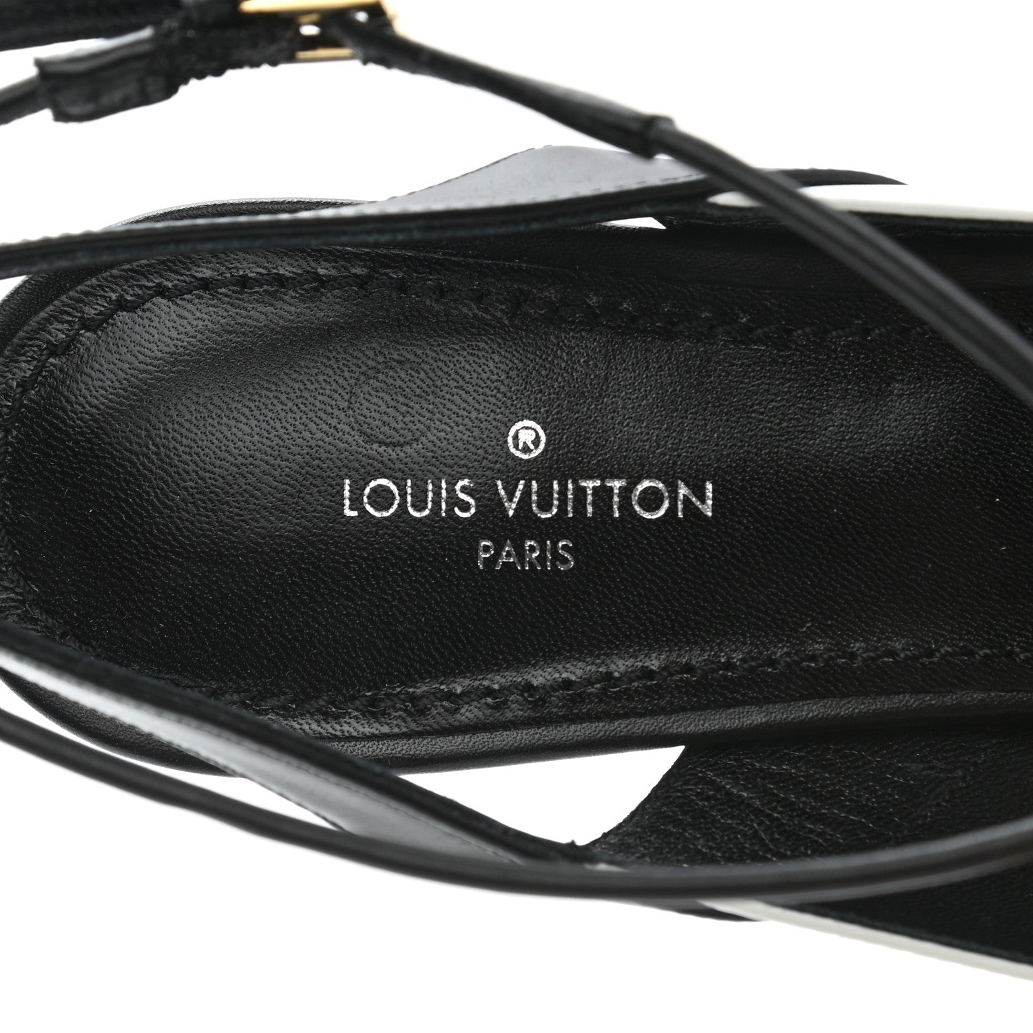 Louis Vuitton Calfskin Line Up Slingback Pumps 36 Black White 7 of 8