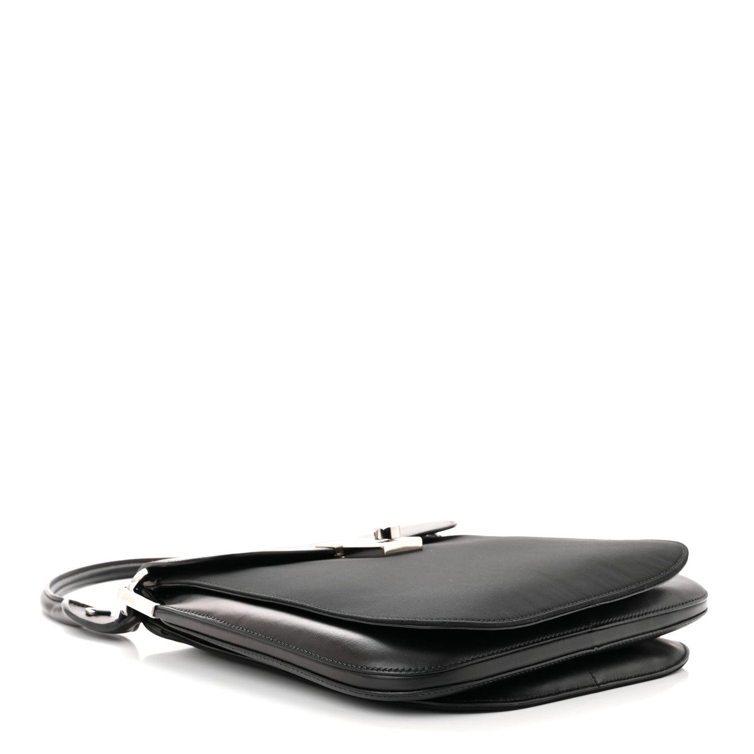 Prada Brushed Calfskin Nylon Small Margit Flap Bag Black 4 of 13