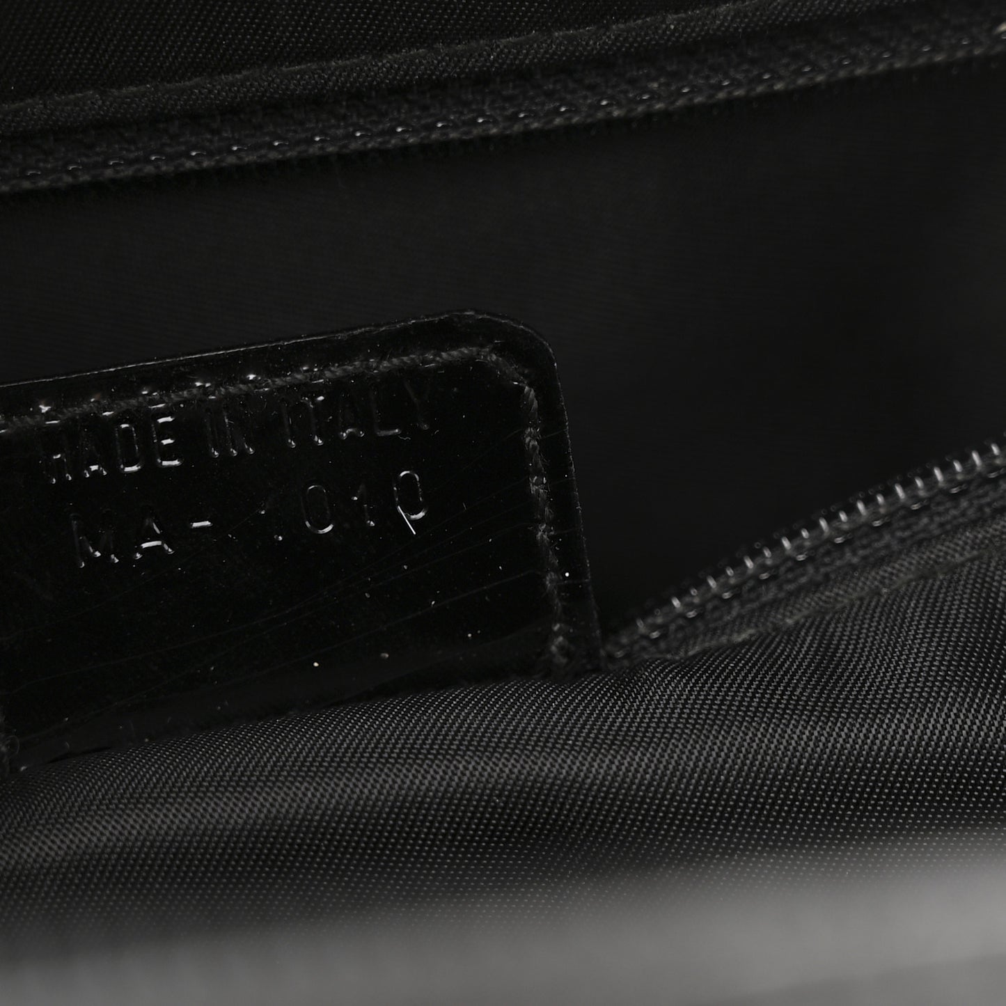 Patent Calfskin Embossed Saddle Bowler Black