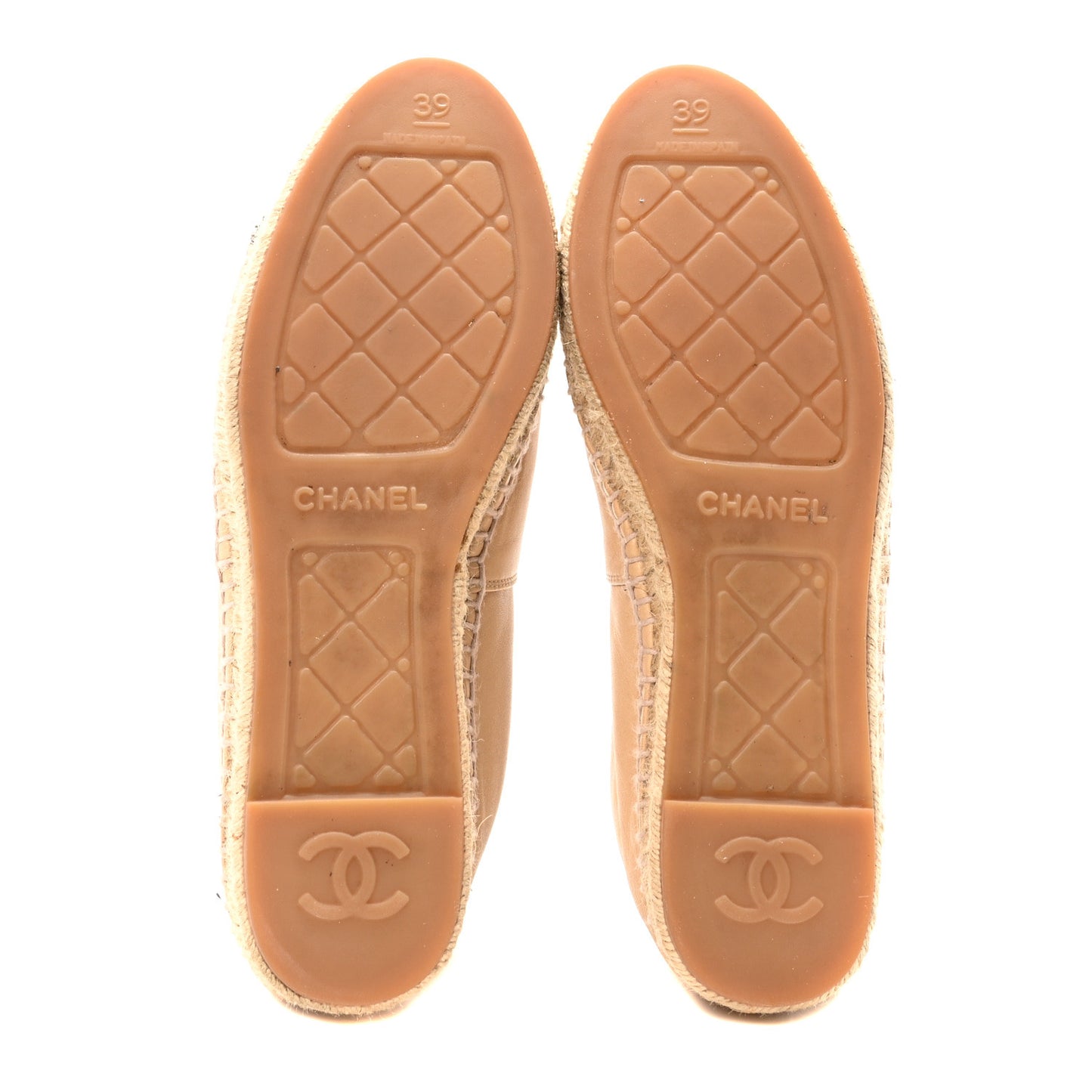 Lambskin CC Espadrilles 39 Beige Black