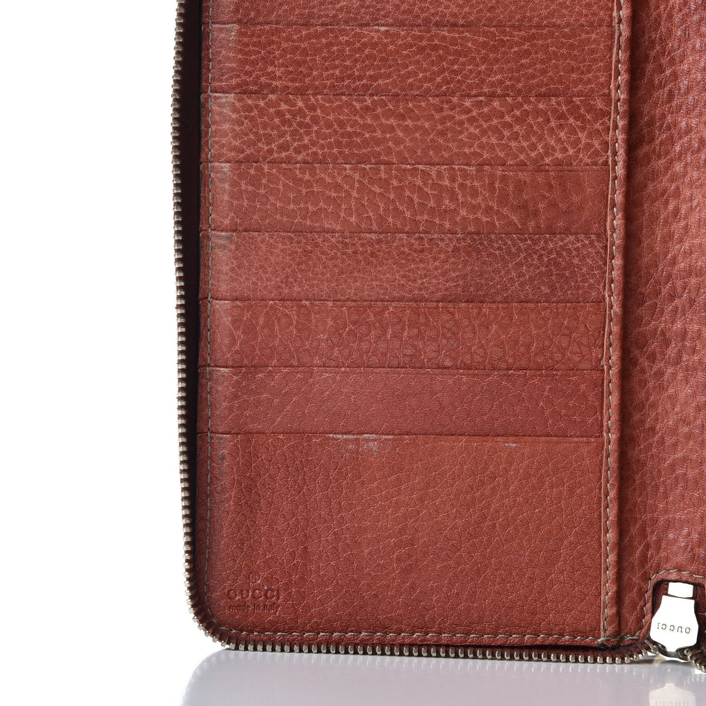 Guccissima Bamboo Tassel Zip Around Wallet Orange
