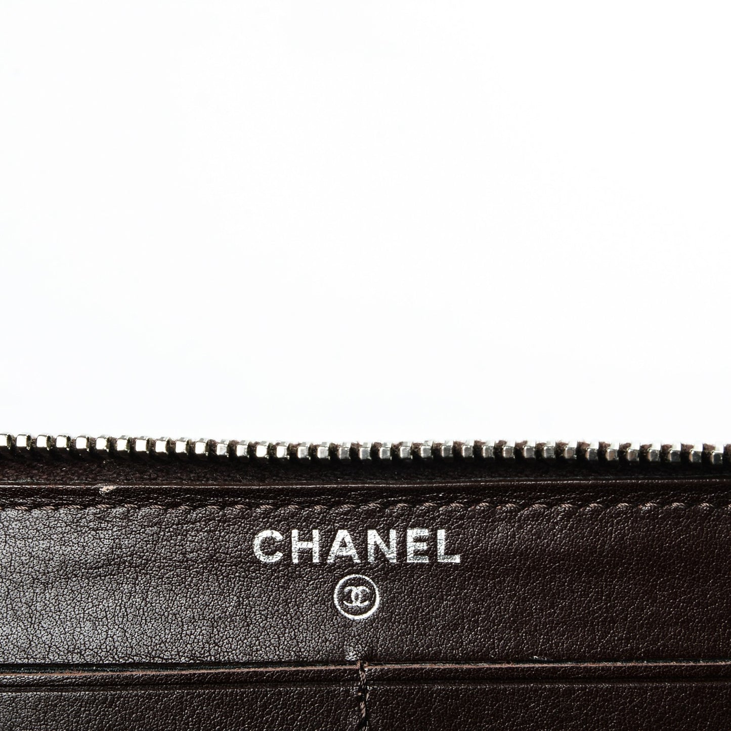 Caviar Quilted Large Gusset Zip Around Wallet Dark Brown
