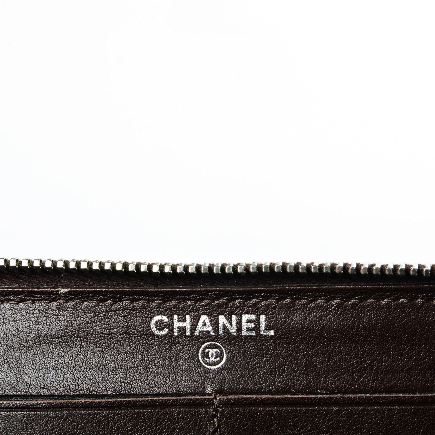 Chanel Caviar Quilted Large Gusset Zip Around Wallet Dark Brown 7 of 9