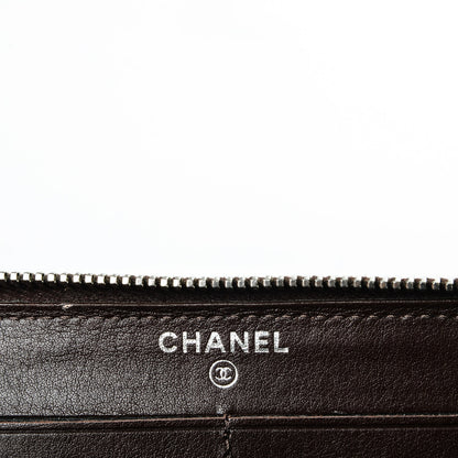 Chanel Caviar Quilted Large Gusset Zip Around Wallet Dark Brown 7 of 9