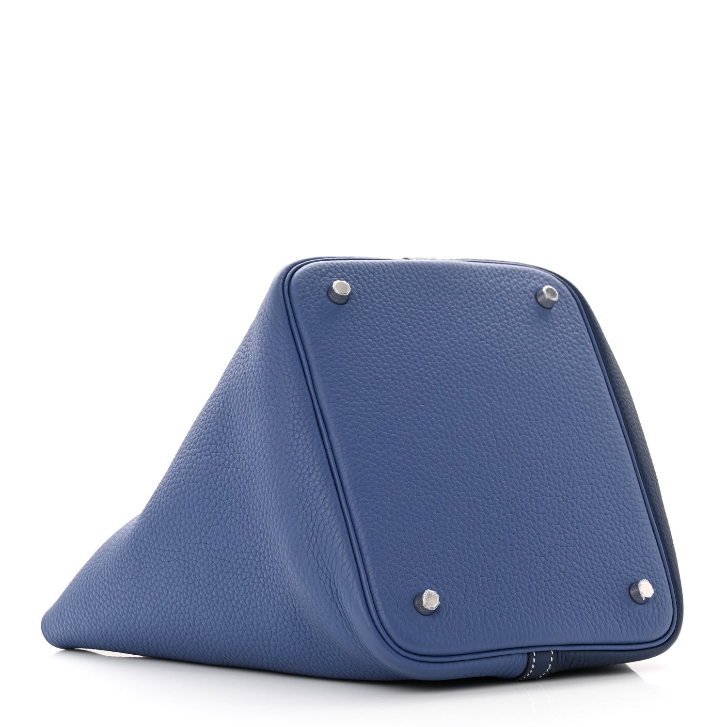 Hermes Taurillon Clemence Casaque Picotin Lock 22 MM Bleu Saphir Bleu Brighton 4 of 13