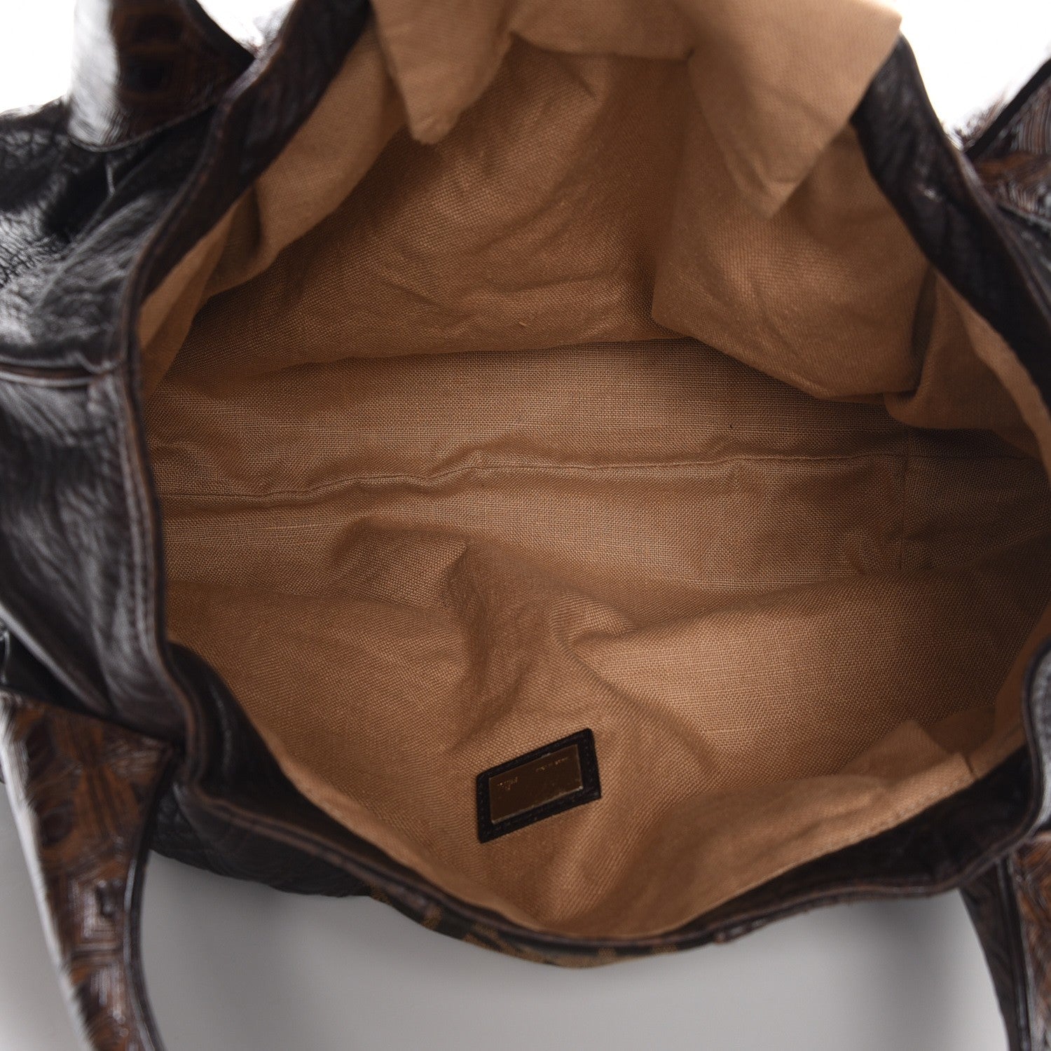 Fendi Zucca Nappa Nuvolata Vitello Tortuga Spy Tobacco Moro 5 of 8