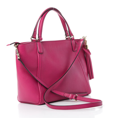 Gucci Pebbled Calfskin Small Soho Top Handle Bag Bright Bougainvillea 4 of 14
