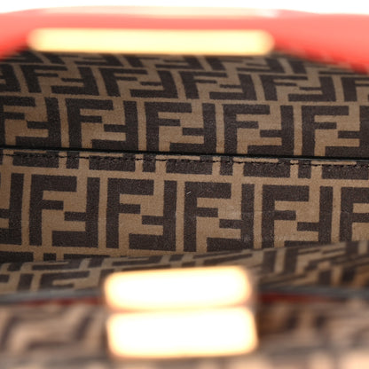 Fendi Vitello Seta Suede FF Mini Peekaboo Iconic Satchel Tulipano Miele Moro 5 of 10