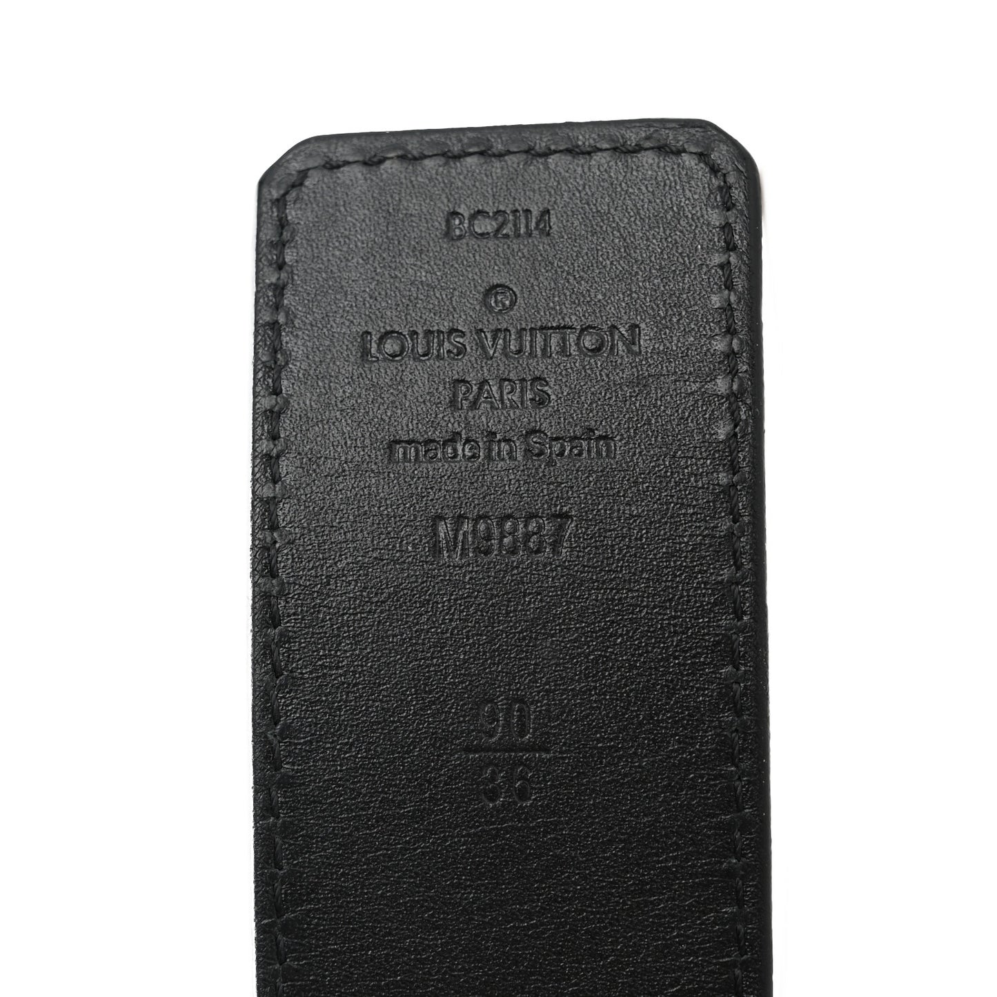 Calfskin 30mm LV Initiales Belt 90 36 Black Dark Brown