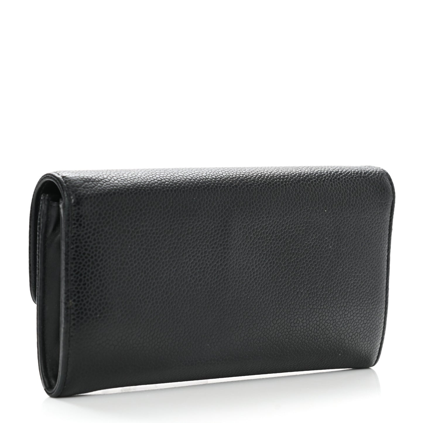Caviar Timeless CC Large Gusset Flap Wallet Black