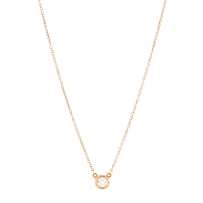Tiffany 18K Rose Gold Diamond .17ct Elsa Peretti Diamonds by the Yard Pendant Necklace 1 of 6