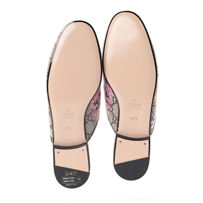 Gucci GG Supreme Monogram Bengal Womens Princetown Slippers 37.5 Beige Crop Pink 5 of 7