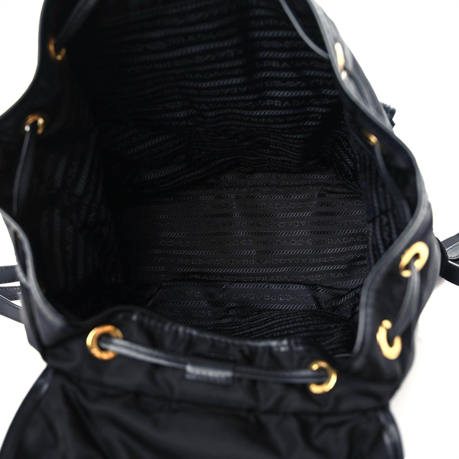 Prada Tessuto Nylon Soft Calfskin Backpack Black 7 of 9