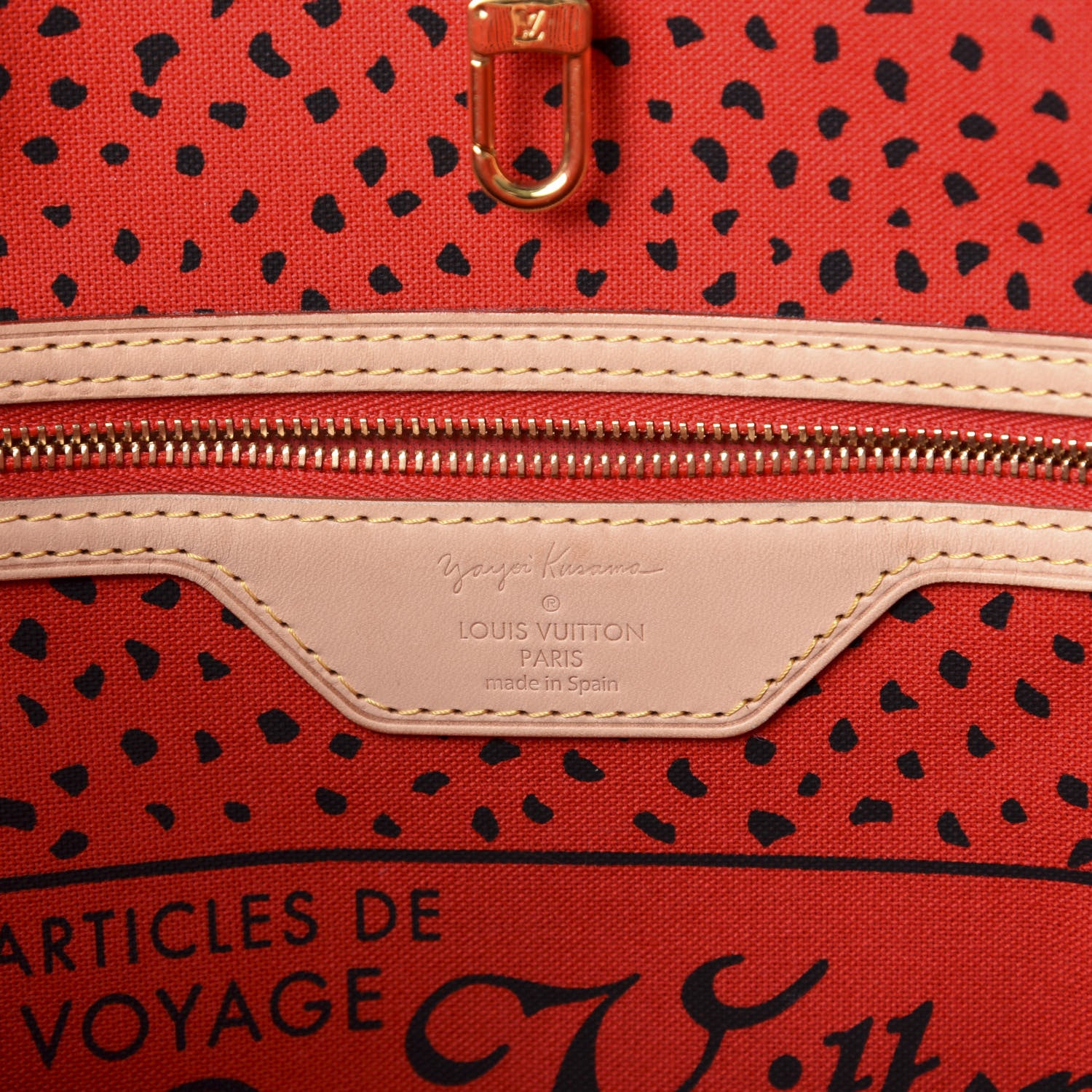 Louis Vuitton Monogram Kusama Waves Neverfull MM Red 8 of 10