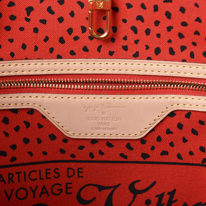 Louis Vuitton Monogram Kusama Waves Neverfull MM Red 8 of 10