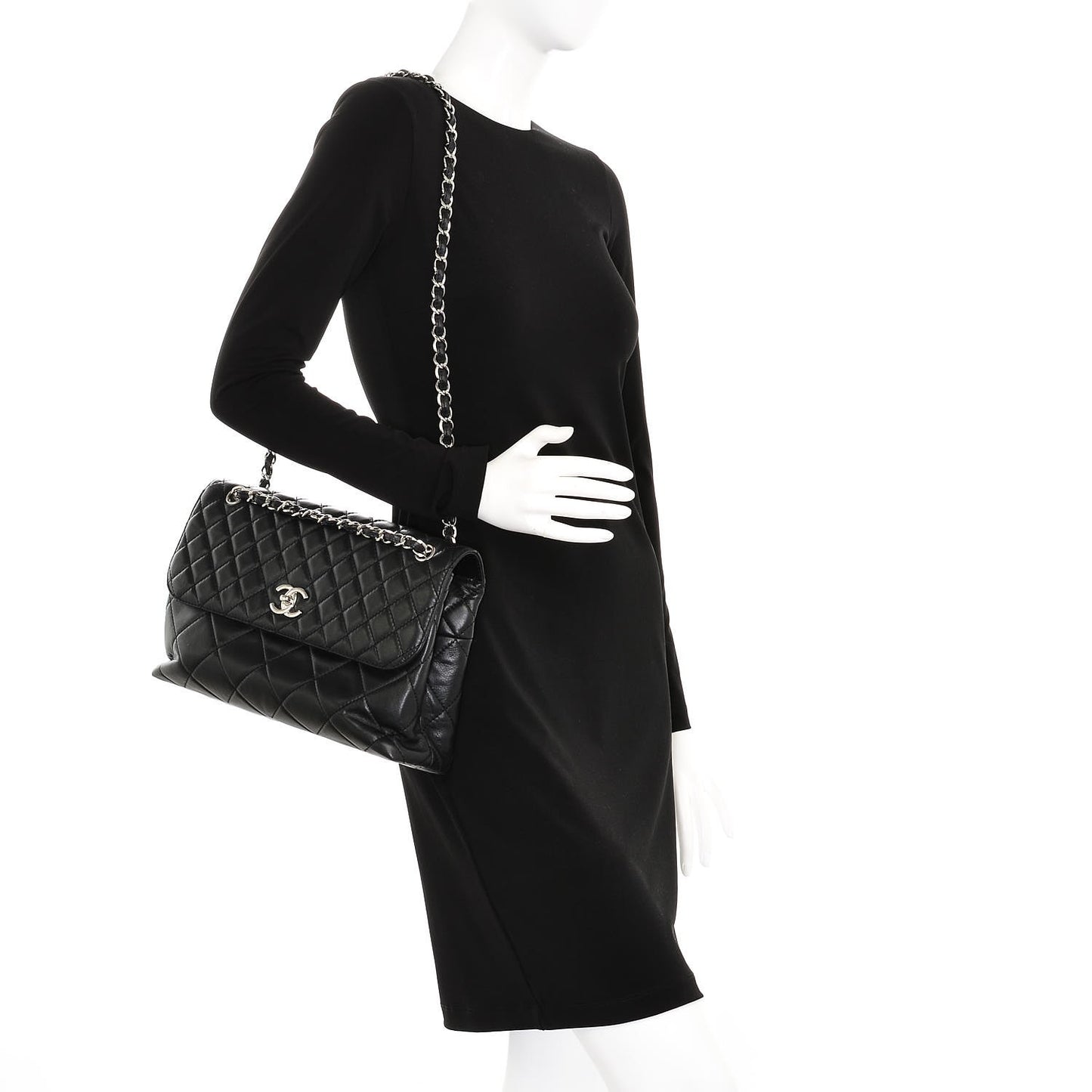 Calfskin Quilted In The Business Flap Bag Black