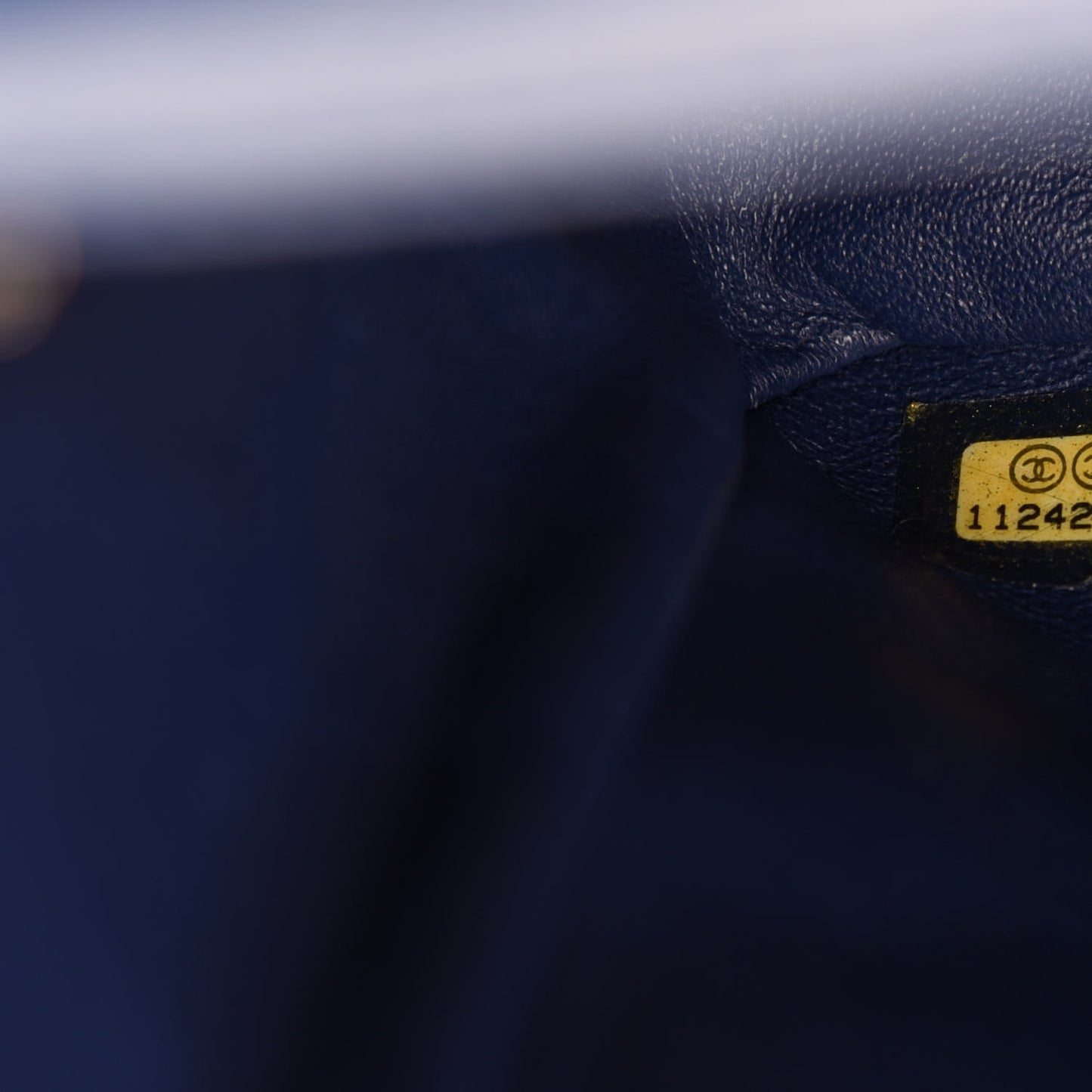 Lambskin Perforated Jumbo Single Flap Blue