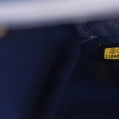 Chanel Lambskin Perforated Jumbo Single Flap Blue 16 of 17