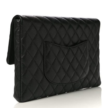 Chanel Caviar Quilted Flap Clutch Black 3 of 13