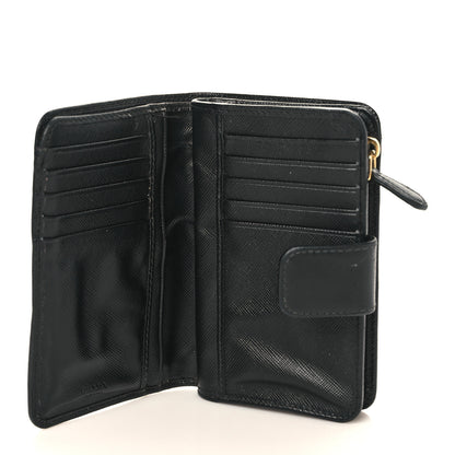 Prada Saffiano Metal Compact Wallet Black 5 of 6