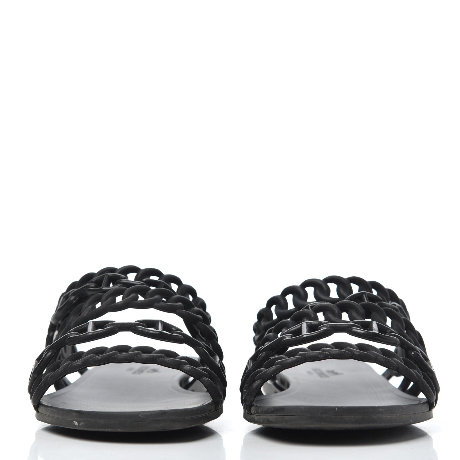 Hermes Rubber Chaine d'Ancre Nude Sandals 36 Black 2 of 16