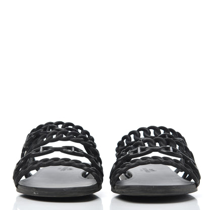 Hermes Rubber Chaine d'Ancre Nude Sandals 36 Black 2 of 16