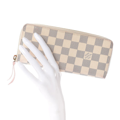 Louis Vuitton Damier Azur Clemence Wallet Rose Ballerine 2 of 12